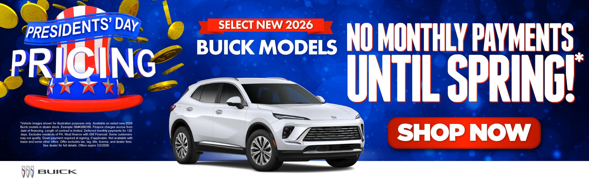 Select New 2026 Buick Models	No Monthly Payments Until Sprin