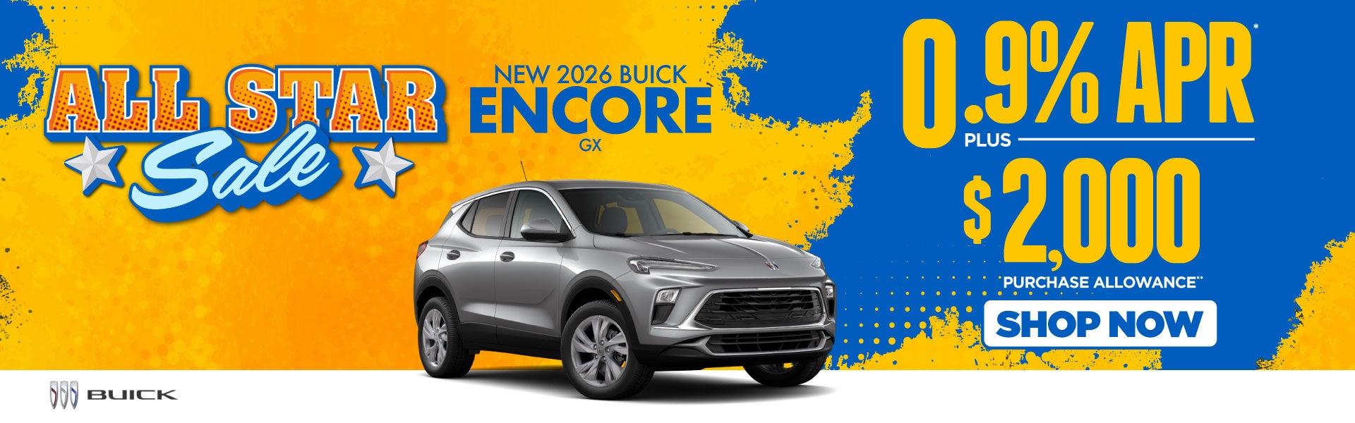 New 2026 Buick Encore GX	"0.9% APR* PLUS $2,000 Purchase Al